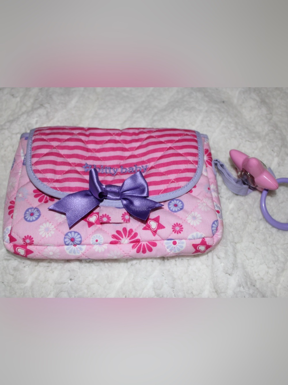 American girl doll bitty baby “mommy’s purse” and rattle set
